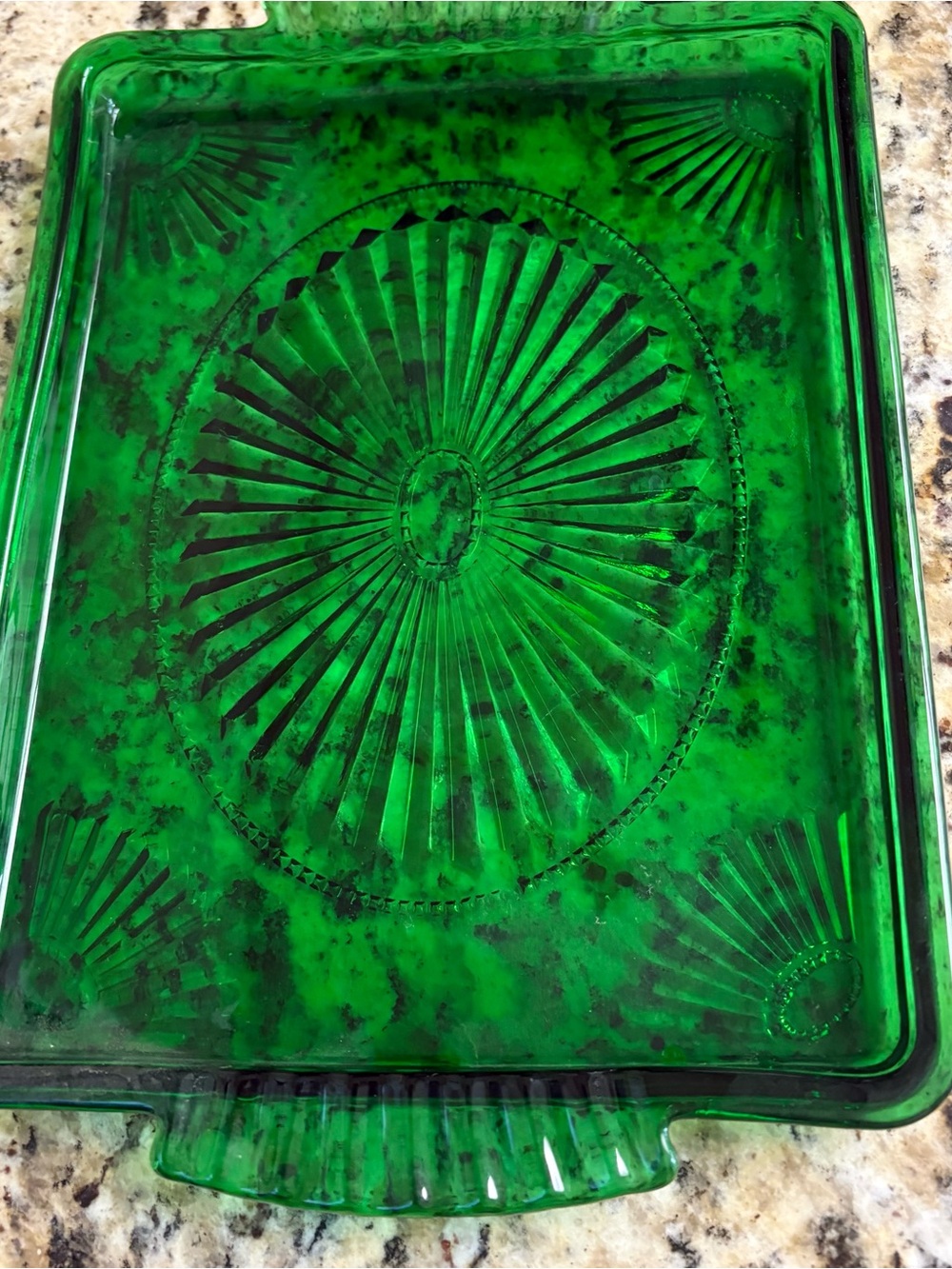 Emerald Green Decorative Glass Serving Tray